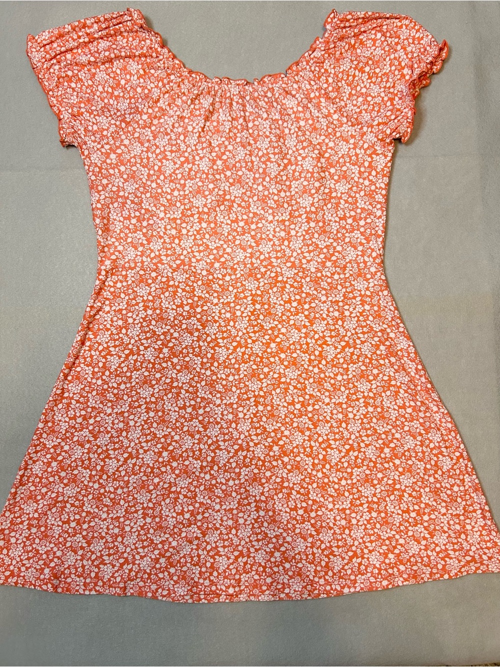 No Boundaries Coral Floral Button-Front Dress - Picture 5 of 5